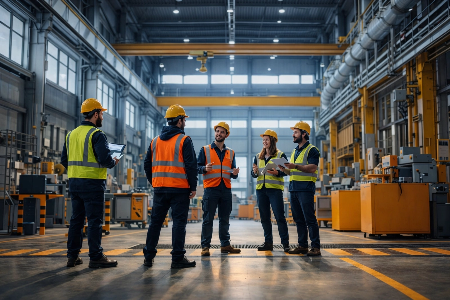 People in industrial setting