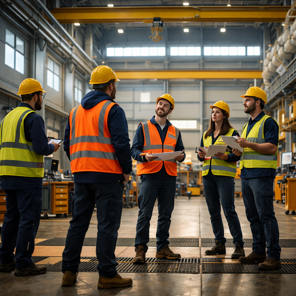 People in business setting background