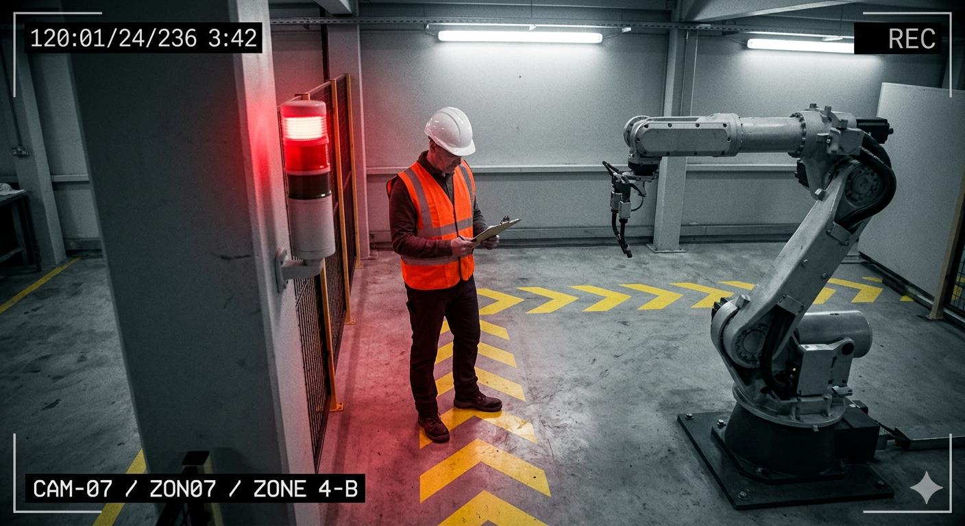 Edge AI monitoring view inside an industrial safety zone